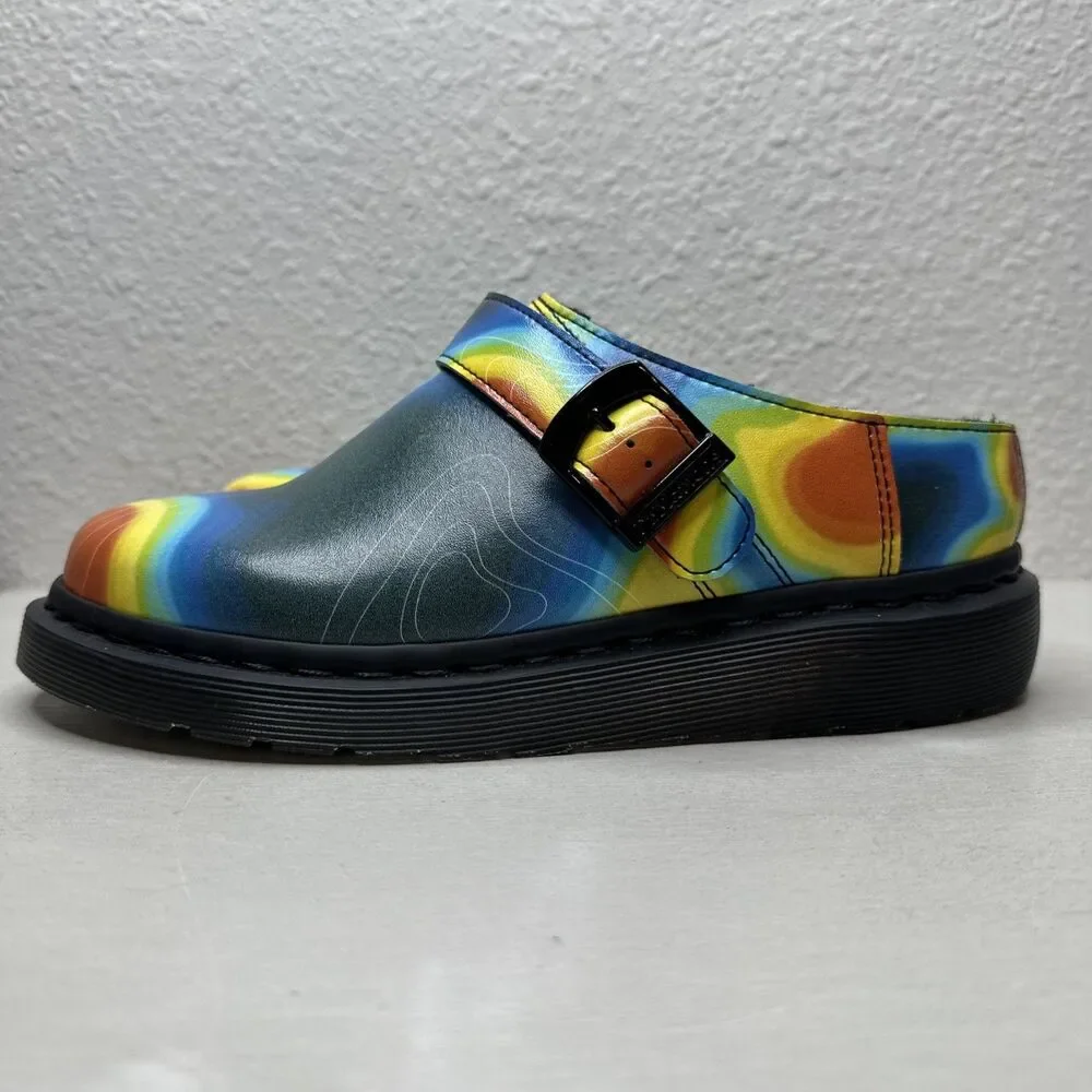 Dr Martens Isham Genix Nappa Reclaimed Thermal Map Leather Slingback Mule M6/W7